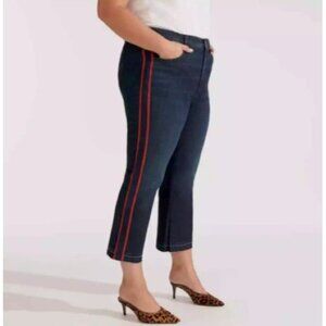 Veronica Beard Carolyn High Rise Baby Boot Cut Tuxedo Stripe Jeans Size 20, NWT!